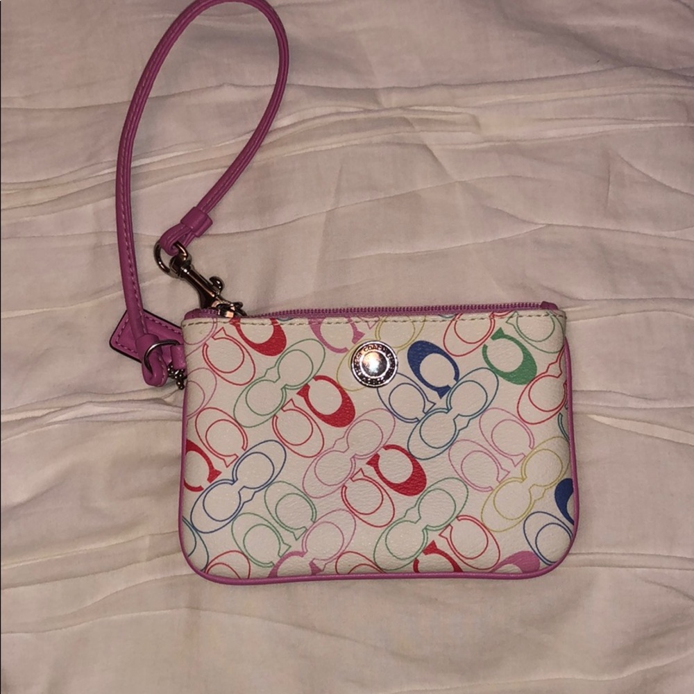 Coach Chelsea wristlet pastel pink